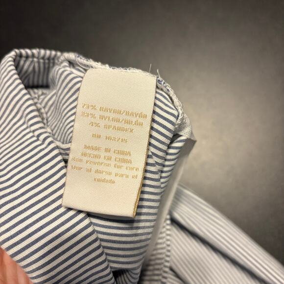 HOPE & HARLOW Striped Blue White Capri Cropped Pull on Pants Womens Size 1X - Picture 7 of 7